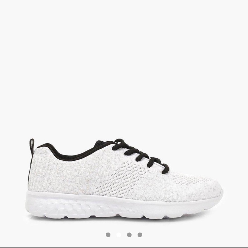 White Knit Running Shoes